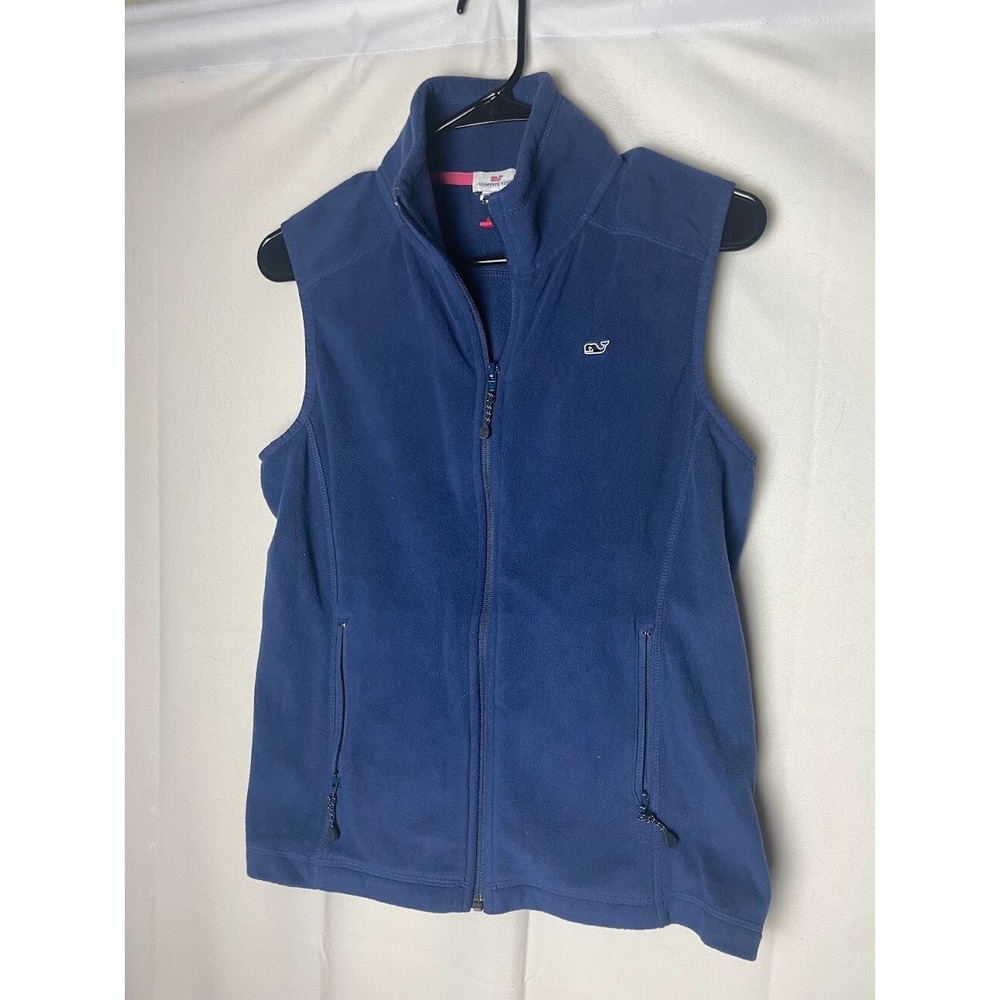 Vineyard Vines Women's Full Zip Fleece‎ Vest Navy Blue Size Small